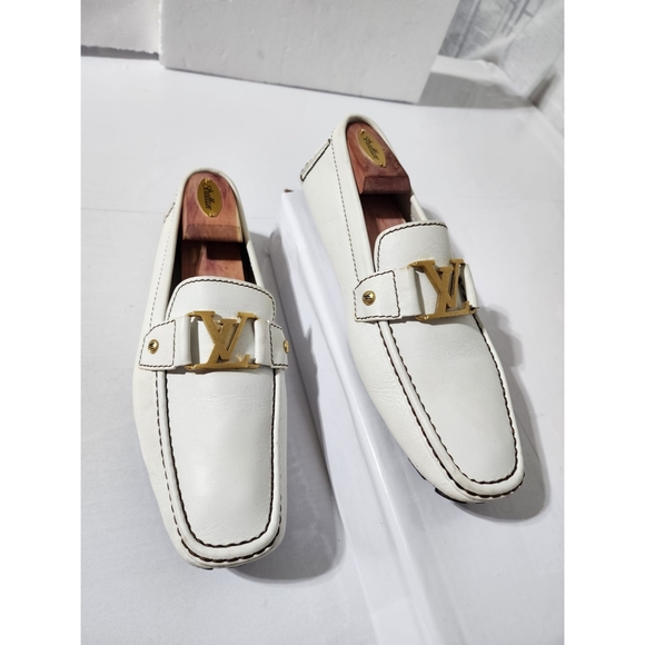 Louis Vuitton Leather Upper Moccasin Loafer White Size 8.5 - Picture 7 of 16